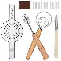 LIULINY 4 Pezzi Taglierino per Pane, Frusta Danese Spianatoia Silicone Lametta per Pane con 5 Lame Ricambio, Coltello Dritto, Set per Pasta Madre, per Preparazione Torte Modelli Impasto per DIY