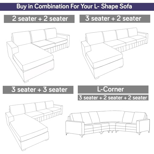 Image of HOKIPO 95% Polyester, 5% Spandex Stretchable Elastic Cover For Sofa 1 Seater (Ar-4093-D23, Beige)