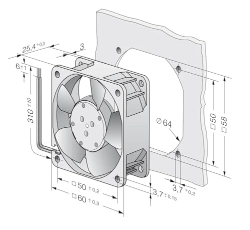 Ventilateur 60mm 12V évacuation chaleur boîtier compact 6025