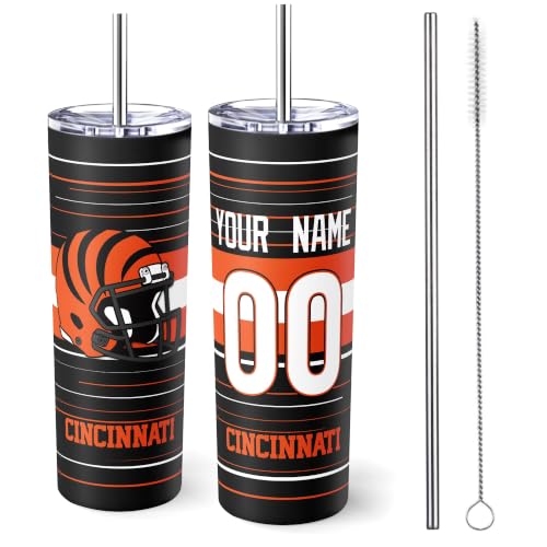 Image of Cincinnati Tumbler 20oz Travel Mug Custom Name and Number Gifts