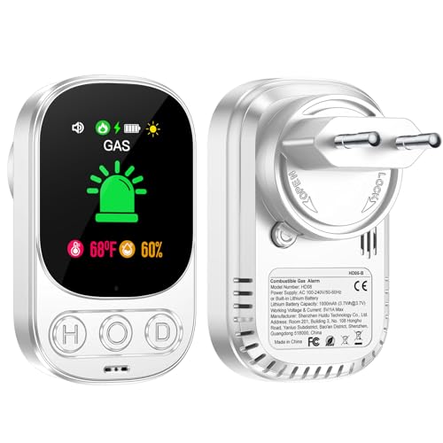 Gedsffati Gasmelder mit Stecker für Haus, Gaswarnmelder Erdgasmelder für Zuhause, Gaswarner für Erdgas LPG Methan Ethan Propan Butan, mit Wiederaufladbarer Batterie, Weiß, HD05-B-0904, Weiß Gedsffati Gasmelder mit Stecker für Haus, Gaswarnmelder Erdgasmelder für Zuhause, Gaswarner für Erdgas LPG Methan Ethan Propan Butan, mit Wiederaufladbarer Batterie, Weiß, HD05-B-0904, Weiß