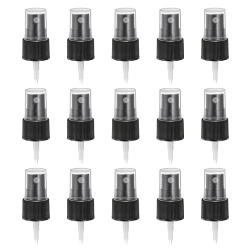 uxcell 50 Pcs Black Spray Top, 20/410 Fine Mist Sprayer Reusable Replacement Spray Bottle Pump Plastic Top for Cosmetic Perfume and Body Sprays Bottle