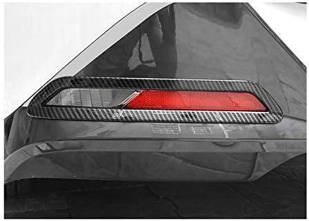 2Pcs Black Carbon Fiber Car Rear Fog Light Lamp Cover Trim Decorate Cover for Hyundai Sonata 2020 2021 2022 2023