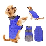 PPET Dog Cold Weather Coats Waterproof Windproof Winter Dog Jacket,Thick Padded Warm Coat Vest Blue