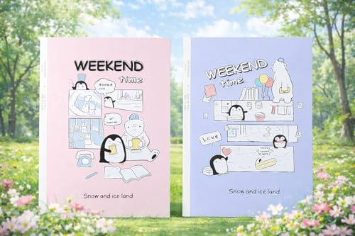 Image of AccuPrints Pack of 2 Ruled 96 Pages Notebook Soft Bound Diary | 48 Leaf | Size 9.75 x 7 inch | Single line Ruled Notebook for School