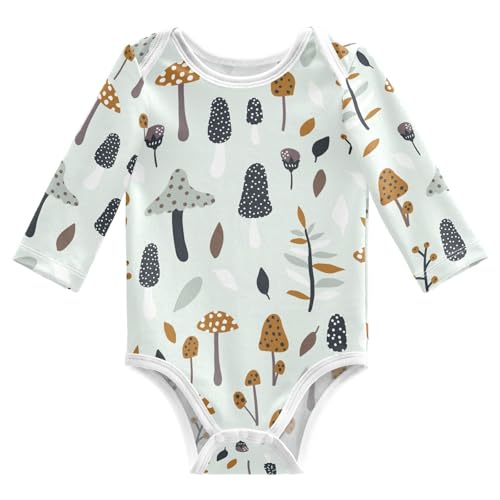 Image of JHKKU Unisex Baby Bodysuit Boy Girl Clothes Soft Cotton Newborn Infant Outfit Long Sleeve Romper 0-24 Months