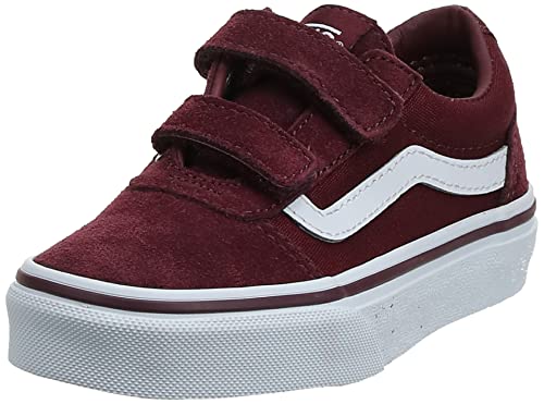 Vans Homme Ward V - Velcro Suede Baskets, Rouge Suede Canvas Port Royale White, 28 EU