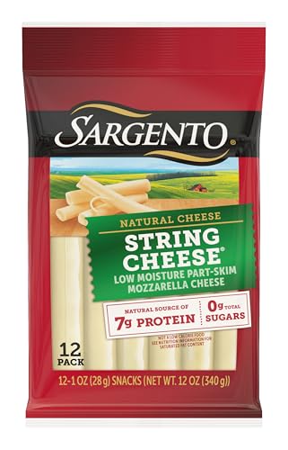 Sargento Natural Mozzarella String Cheese Sticks, 12-Count