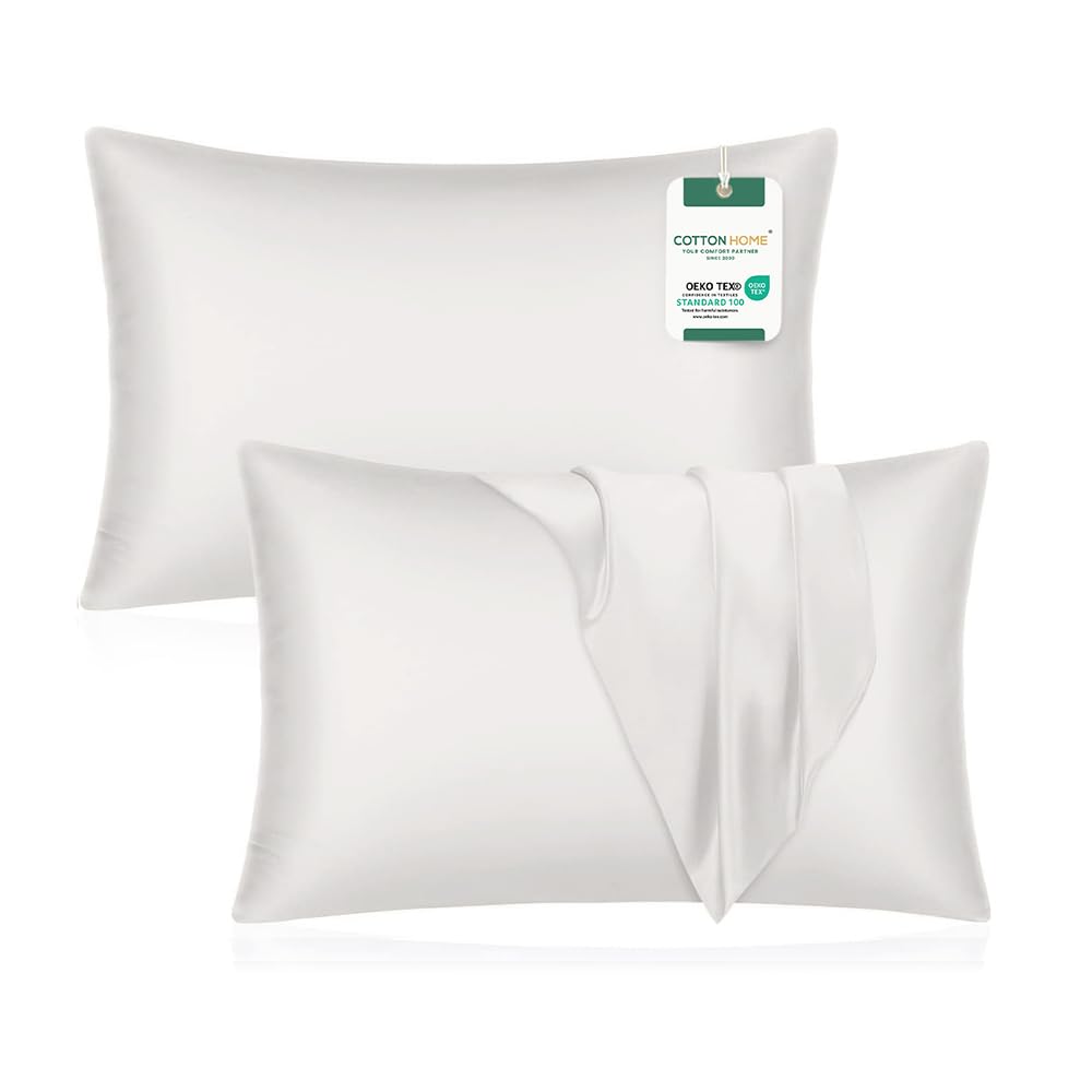 Cotton Home Pillow Cases Pack of 2, 50x75 cm (20x30 inch) Standard Size Ultra-Soft Brushed Microfiber, Durable, Wrinkle-Resistant & Breathable Ivory Pillow Covers