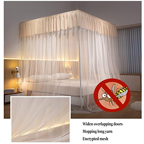 Moustiquaire de lit baldaquin 4 angles OKUOKA 120x200cm décorative - 5