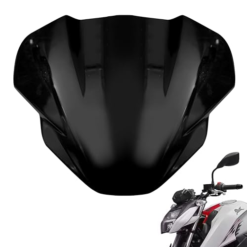 WAZA Apache RTR 160 4V Windshield Front Headlight Visor Bike Wind Deflectors Windscreen Glass Black Protector Superior PC Plastic (OE)