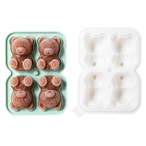 Ice Cube Trays - Bear Shape Ic?e Mold | Food Grade Silicone Freezer Icetray For Whiskey, Cocktail, Juice, Coffee | Cute Bear Sha
