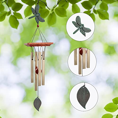 ASTARIN Dragonfly Wind Chimes Outdoor, Melody Wind Chimes Garden,Small Memorial Wind Chimes with 4 Square Metal Tubes for Patio Home Yard Housewarming Hanging Decor,Christmas,Bird Collection