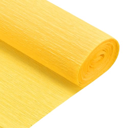 sourcing map Crepe Paper Roll 5 ft Long 20 Inch Wide, Golden Yellow