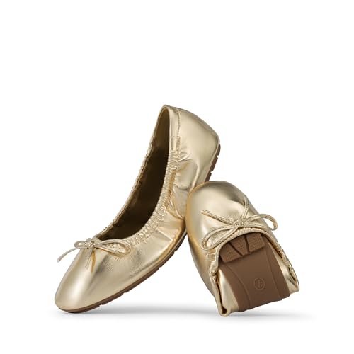 DREAM PAIRS Women's Flats Foldable Square Toe Ballet Flats for Women Bowknot Dressy Comfortable Light Weight Slip On Dress Shoes