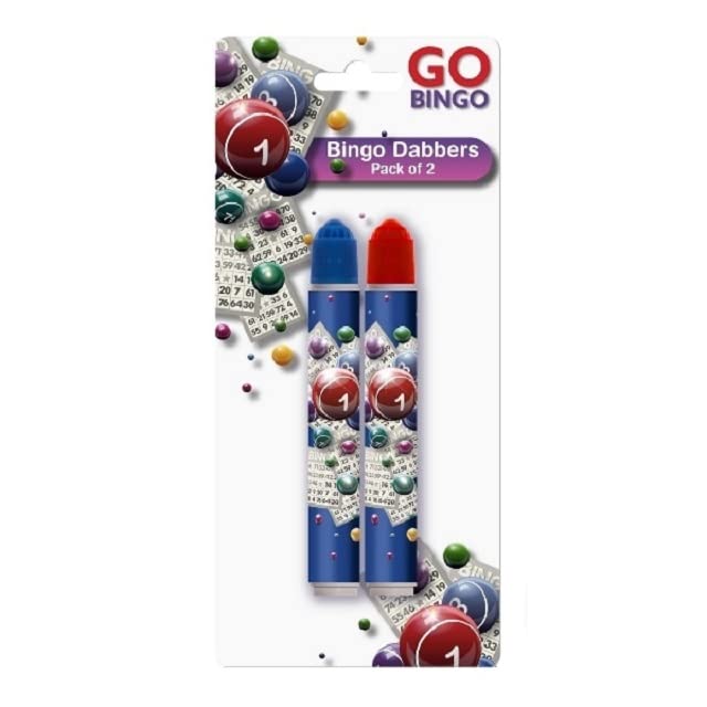 The Home Fusion Company Bingo Dabbers 2 Pack, Non Drip Red And Blue - Tabletop Game