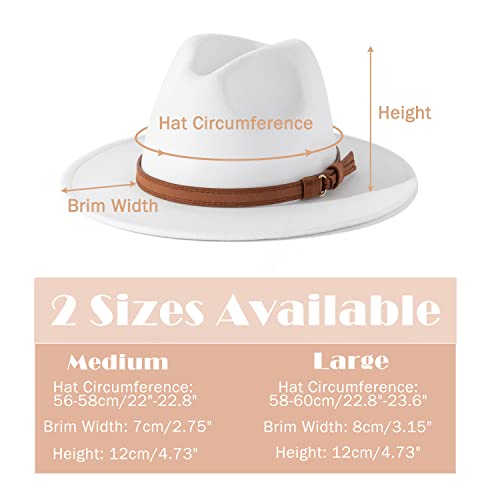 Image of Lisianthus Men & Women Vintage Wide Brim Fedora Hat | Classic Belt Buckle Decor, Adjustable Drawstring, Inner Breathable Sweatband, Timeless Style, Ideal for Travel & Daily