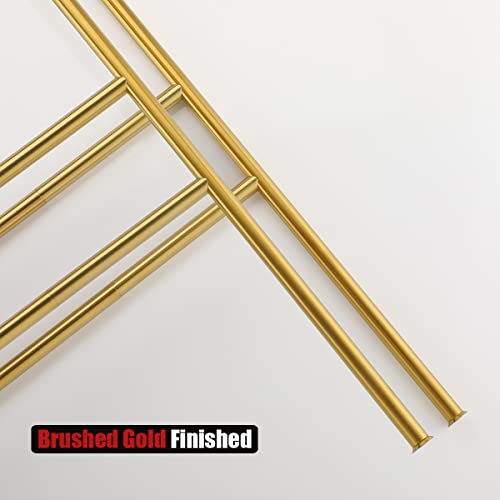 Jqk Bath Towel Holder Stand Brushed Gold, 30 Inch Free Standing Double Towel Rack Shelf For Bathroom Floor, Light Gold, Bth100L30-Wg #TOP5