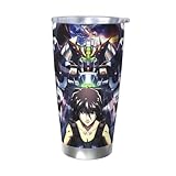 機動戦士ガンダム 車載用 マグカップ コーヒーカップ 600ml保温保冷カップ ストローと蓋付き 大容量 持ち運びに便利 そのまま飲める 可愛くておしゃれ アウトドア 釣り キャンプなどにも最適 Without Straw