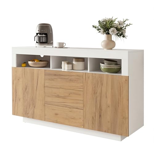 Aparador de estilo moderno de 3 cajones solucionando el espacio en salón y cocina 7