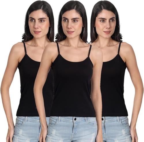 Image of Aimly Women's Cotton Regular Fit Camisole Slip Pack of 3