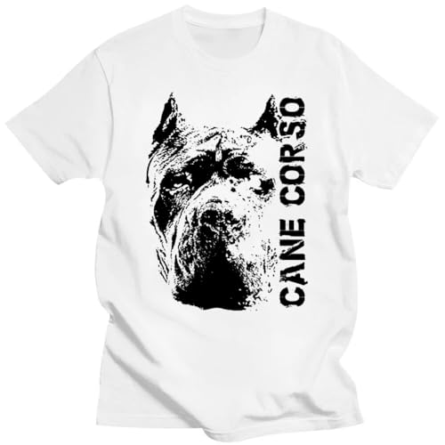 Fashion Brand t Shirt Mens Cotton T-Shirt Cane Corso Head - Dog Customize T Shirts Unisex t-Shirt Teenagers Cool Tops White M