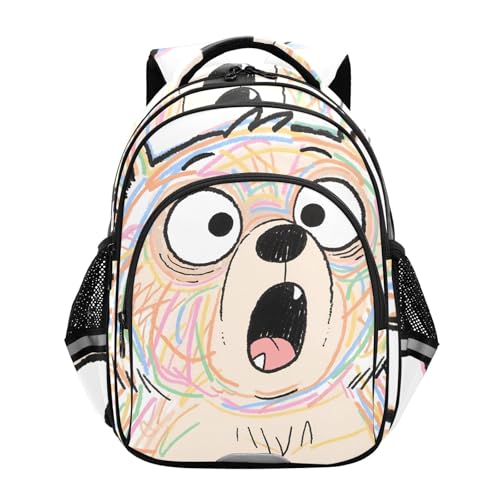 Backpacks for Kids Vivid Bear White Schoolbag Elementary School Backpack Students Bookbag