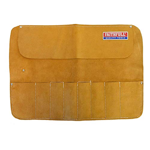 Faithfull 2XLeather Chisel Roll - 8 Pocket Classic Workman