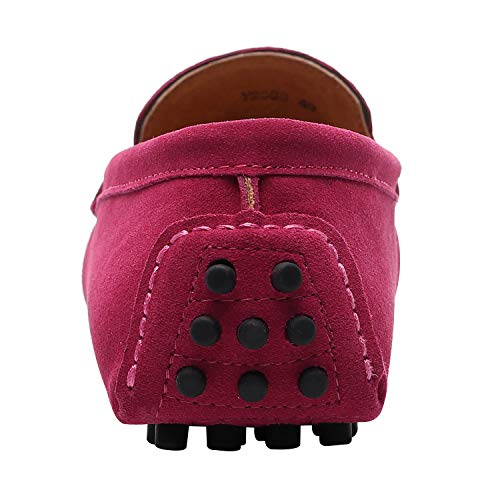 Image of ANUFER Men's Suede Leather Penny Loafers Comfort Driving Shoes Moccasin Slippers