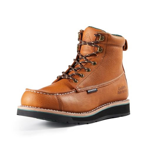 Image of Golden Retriever 6-Inch Composite Toe Waterproof Safety Work Boots for Men | EH Rated Construction Boots, Slip-Resistant Outsole, Non-Metallic Safety Toe Work Boots