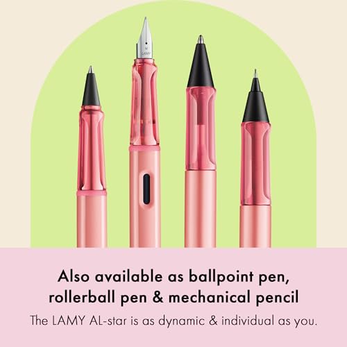 Image of LAMY AL-star flamingo - Fountain Pen with ergonomic grip & polished steel nib in size F - lightweight aluminum body - including LAMY T 10 blue cartridge - Right-Handed