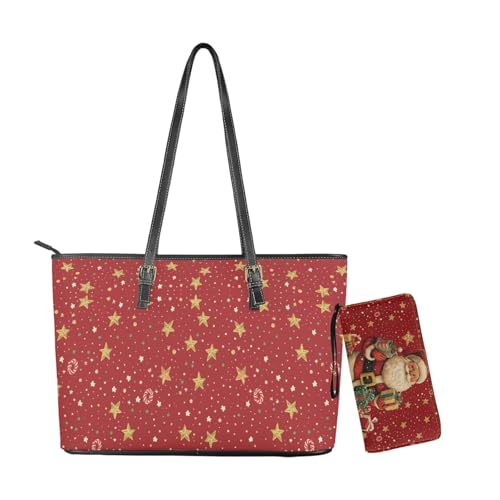 HUGS IDEA Leather Tote Purses for Women Handbags with Wallet Set Top Handle Satchel Shoulder Bags2