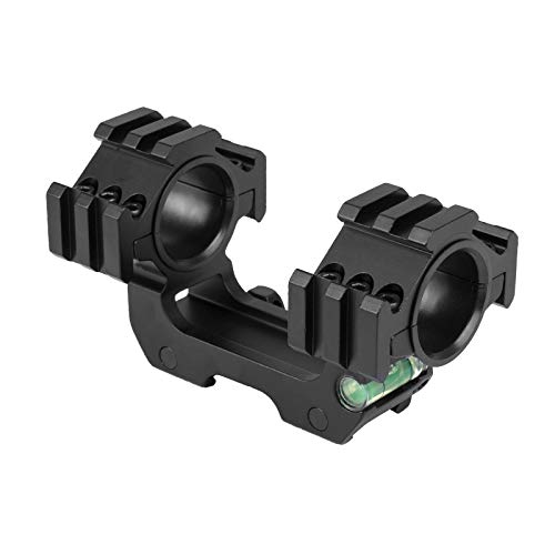 Rail Picatinny de Anillo Doble con Nivel de Burbuja para Airsoft Tactico Accesorios Rifle y Armas Montaje de Alcance Soporte de Visor, Linterna Riel Carril Adaptador Weaver