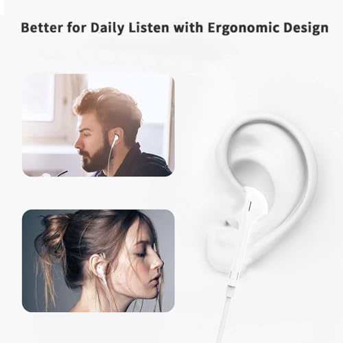 Image of [Orginal] [Apple MFi Certified] USB-C Headphones Compatible with iPhone 17 /16 /15 Series, Wired USB-C Earphones with Built-in Remote & Microphone for Music, Calls & Volume Control with Galaxy & Pixel