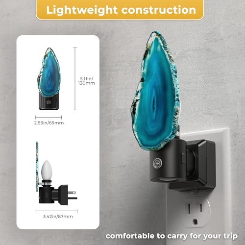 Image of L LOHAS LED Night Light, Night Lights Plug into Wall, Agate Nightlight | Rotating, Dimmable Dusk to Dawn Sensor, Healing Stone Agate Decorative Nightlight for Bedroom, Living Room