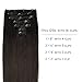 WENNALIFE Clip in Hair Extensions Real Human Hair, 18 Inch 120g 7pcs Human Hair Extensions Clip Ins, Dark Brown Coloured Remy Hair