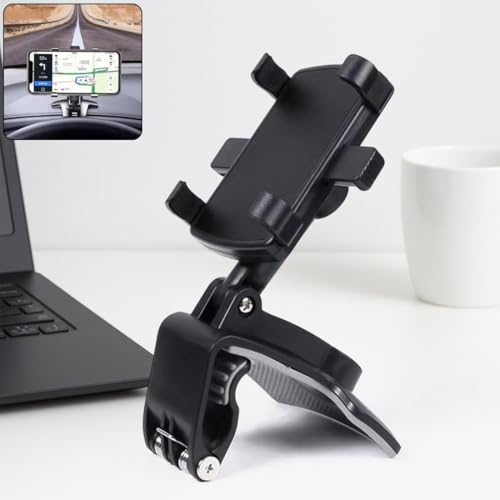 Image of MAPPERZ Universal Car Phone Mobile Holder Stand, Dashboard and Desk Mount with 360 Rotation, Anti-Slip Grip, Adjustable Clip, Secure Locking System for GPS Navigation and Hands-Free Use