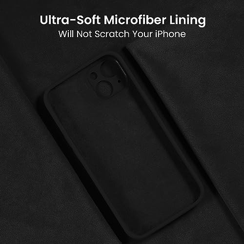 Image of FireNova Designed for iPhone 15 Case, Silicone Upgraded [Camera Protection] Phone Case, Soft Anti-Scratch Microfiber Lining Inside, 6.1 inch, Black