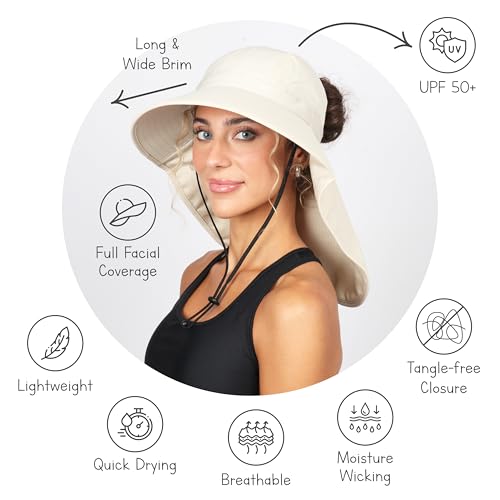 Sombrero protector solar Ponyflo de ala ancha para mujer miniatura 6