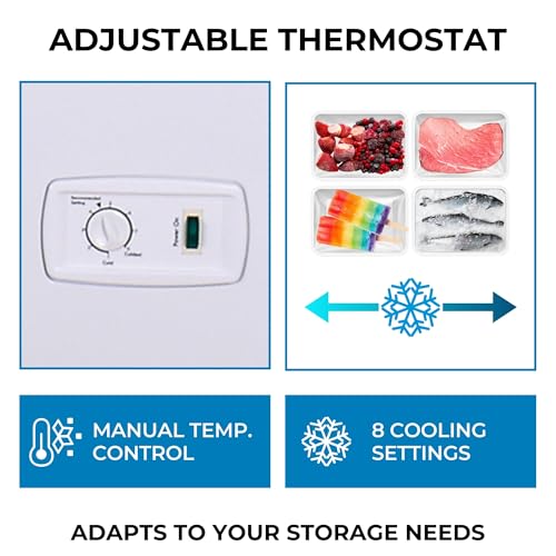 Image of Kenmore Deep Freezer - Chest Freezer, 1 Basket, Garage Ready, Meat Storage, Front Drain, Congelador For Home, Apartment, Basement, Dorm, Shed, Cottage, Manual Defrost, Stand Up, 14.6 Cubic Feet, White