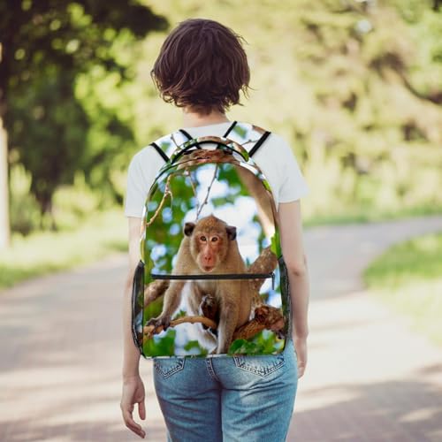 Sac à dos imprimé singe multicolore de taille 40cm pour adolescents et loisirs - 6