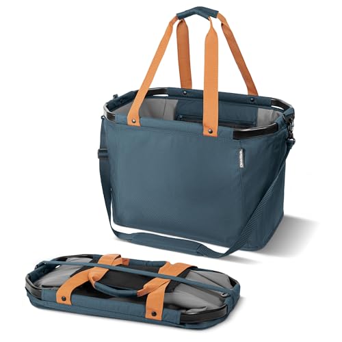 CleverMade Gear Hauler Pro Collapsible Outdoor Tote with Aluminum Frame Heavy-Duty Recycled Fabric Utility Bag for Camping Beach Travel & Grocery Hauling