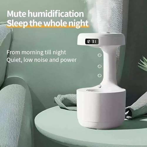 Image of Bedroom Humidifier for Sleep Essential Oil Diffuser with Flame Effect Night Light Ultrasonic Cool Mist Air Quiet USB Auto Shut Off Aromatherapy Diffuser (Water Drop Humidifier)