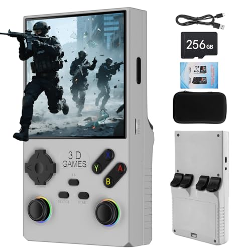 V40 Max Console di Gioco Portatile, 40.000 Giochi Retro in 1 Console di Gioco con Sistema Open Source Linux, Scheda TF da 256 GB, Schermo IPS da 4” e Batteria da 4.000 mAh (grigio)