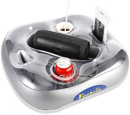 FEEBRIA Upgraded Pool Drink Holder Drink Float for Hot Tub,Beach and Party Decor (Sliver)