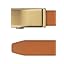 35mm Solid Gold Buckle & Sabbia Brown Leather