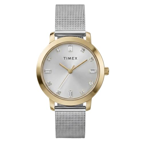Montre femme Timex Main Street argentée et dorée, le cadeau idéal
