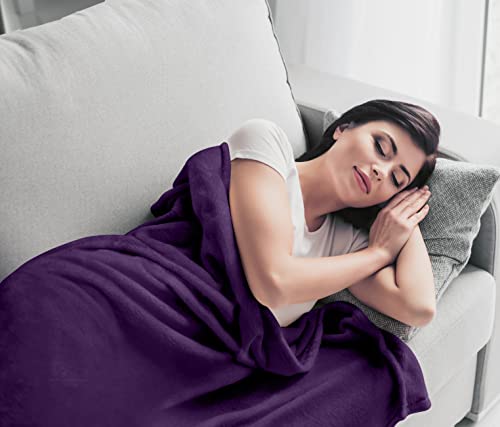 Utopia Bedding Fleece Blanket Throw Size Purple 300Gsm Luxury Blanket For Couch Sofa Bed Anti-Static Fuzzy Soft Blanket Microfiber (60X50 Inches) #TOP5