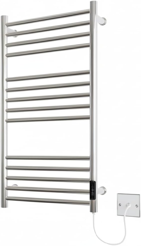 Greened House Electric Towel Rack, Stainless Steel Heated Towel Rack, Mirror Finish, Siena Series, Wall Mounted H720 x L400 mm