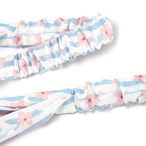 Folora 10Pcs Multicolored Twisted Criss Cross Elastic Headbands Soft Chiffon Floral Bohemian Hair Bands For Women Girls #TOP2